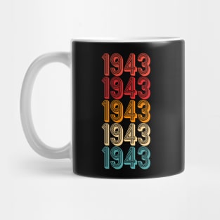 born in 1943 vintage rainbow retro Mug